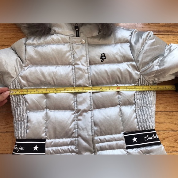 CASTELBAJAC Goose Down Blue Fox Hooded Puffer Coat Womens Size XS - Picture 6 of 16